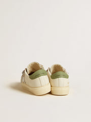 Golden Goose May Teen in nappa with silver star and olive green heel tab