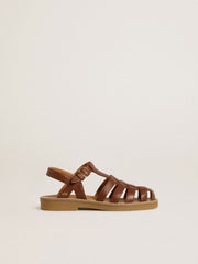 Golden Goose Maxime Junior sandals in brown leather