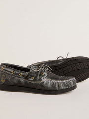 Golden Goose Cruise Teen loafer in distressed-effect black leather