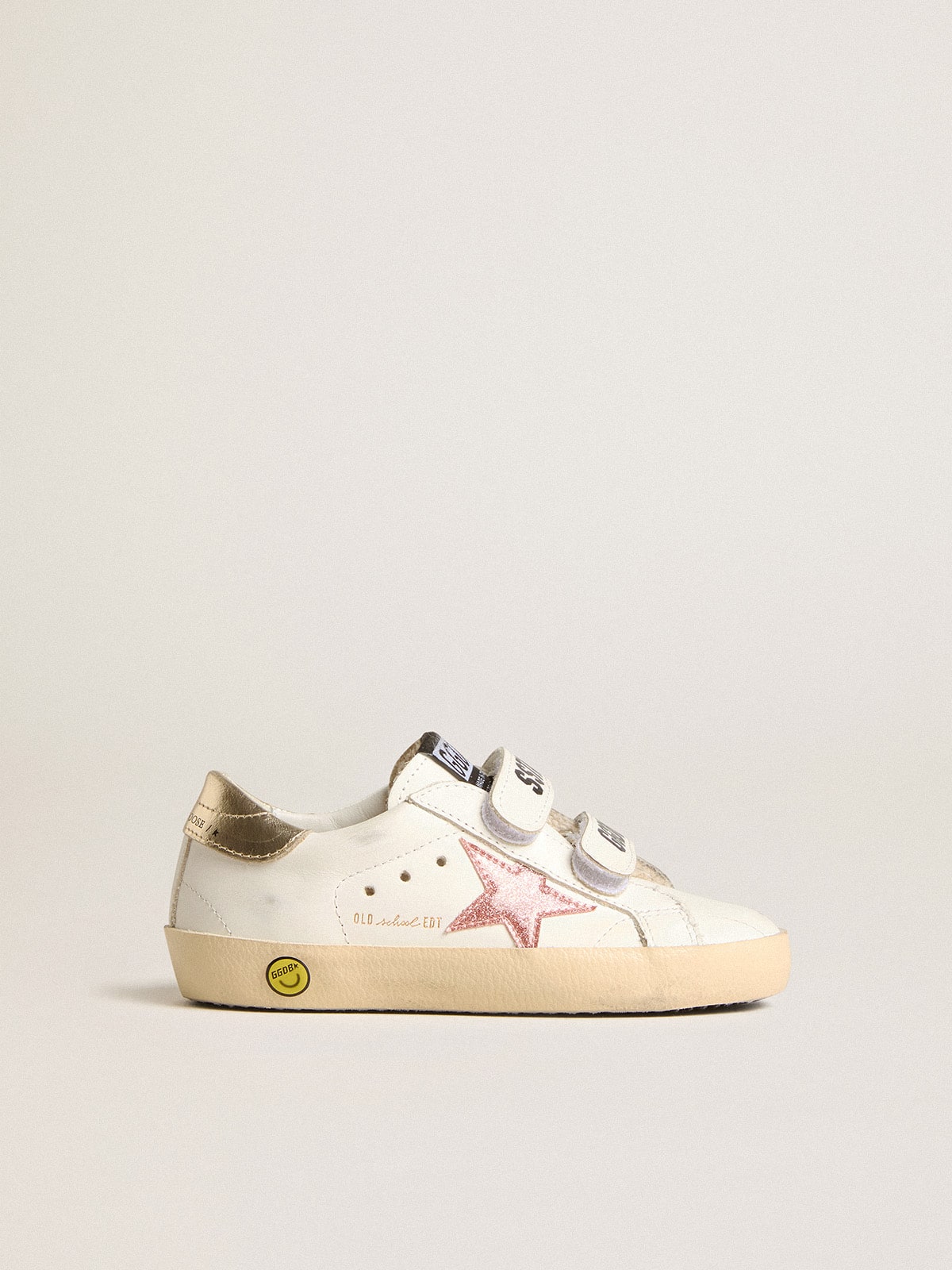 Golden Goose Young Old School in leather with metallic peach leather star