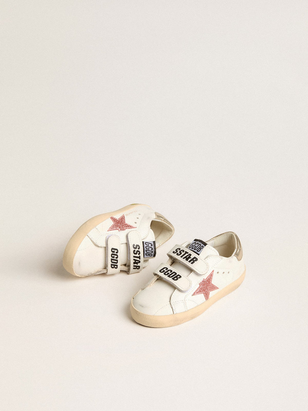Golden Goose Young Old School in leather with metallic peach leather star