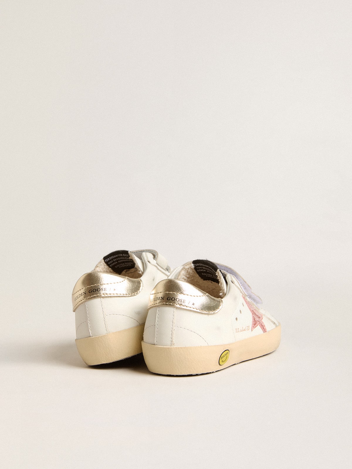 Golden Goose Young Old School in leather with metallic peach leather star