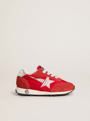 Golden Goose Young Marathon in red nylon with printed star and leather heel tab