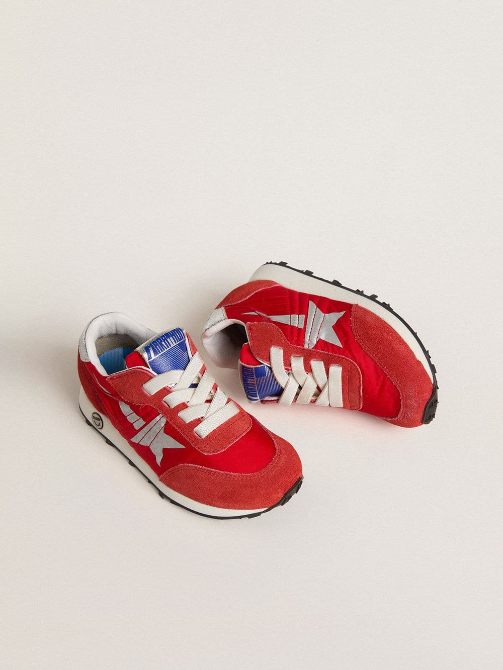 Golden Goose Young Marathon in red nylon with printed star and leather heel tab