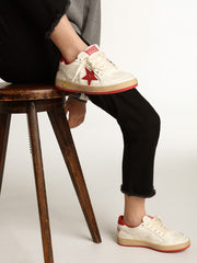 Golden Goose Ball Star Young in nappa with red leather star and heel tab
