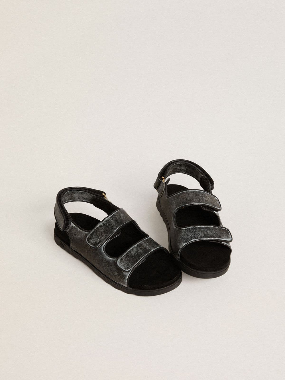 Golden Goose Noa Young sandals in distressed black leather
