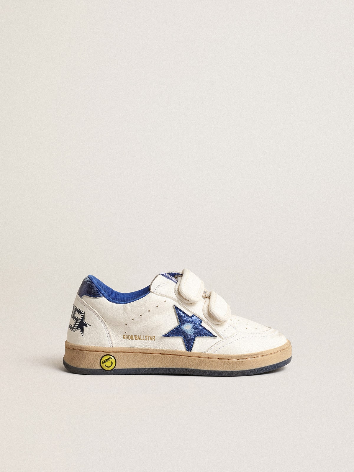 Golden Goose Ball Star Young with blue metallic leather star and heel tab