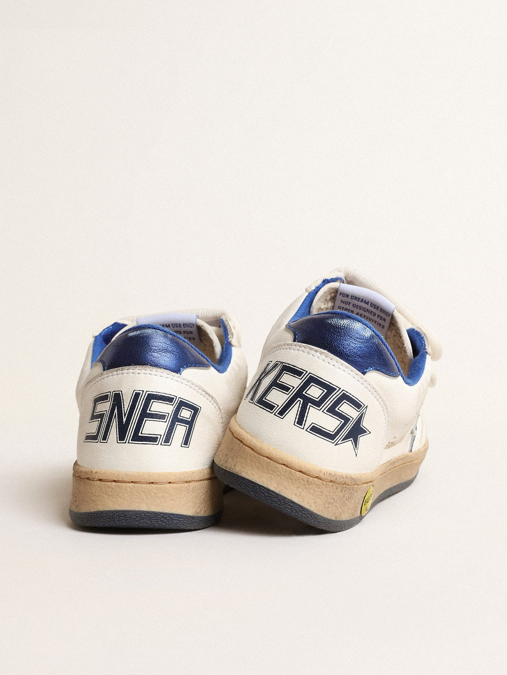 Golden Goose Ball Star Young with blue metallic leather star and heel tab