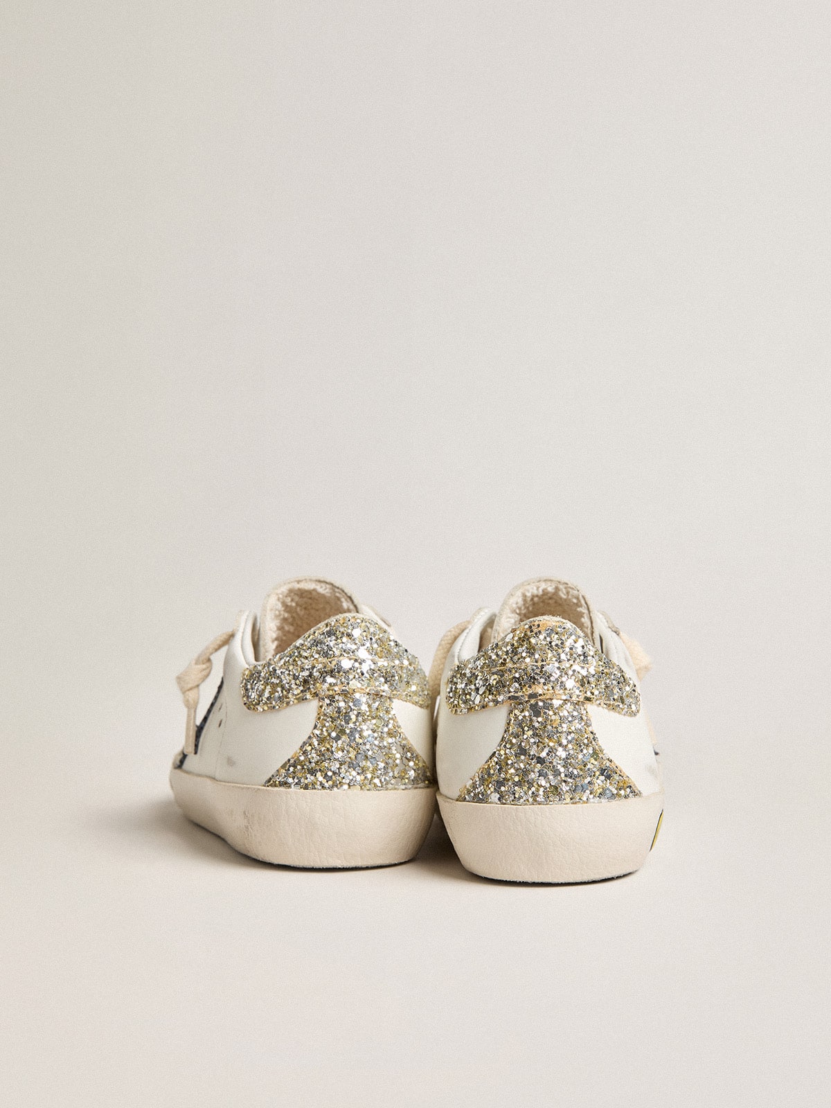 Golden Goose Young Super-Star in leather with glitter star and heel tab