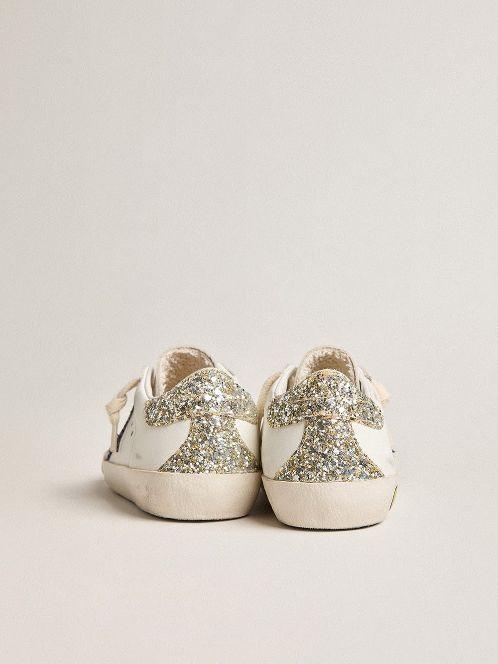 Golden Goose Young Super-Star in leather with glitter star and heel tab