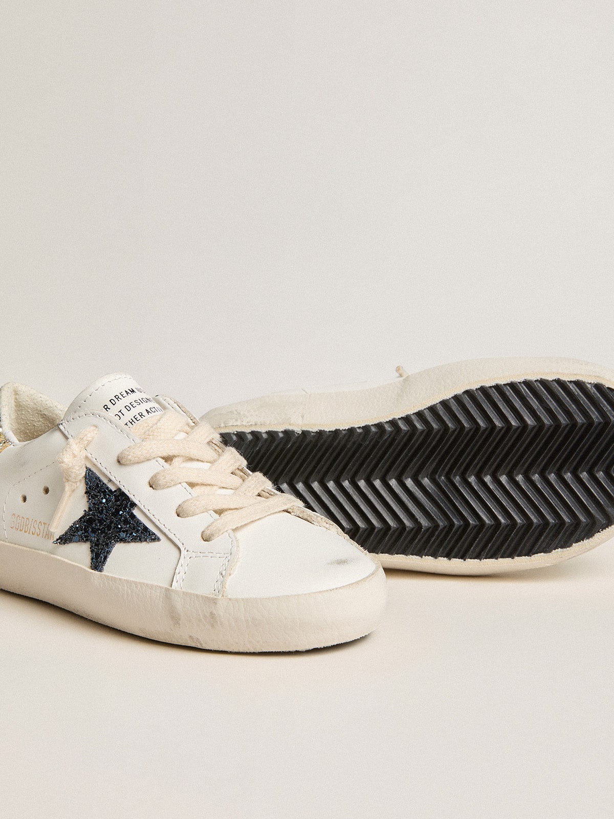 Golden Goose Young Super-Star in leather with glitter star and heel tab