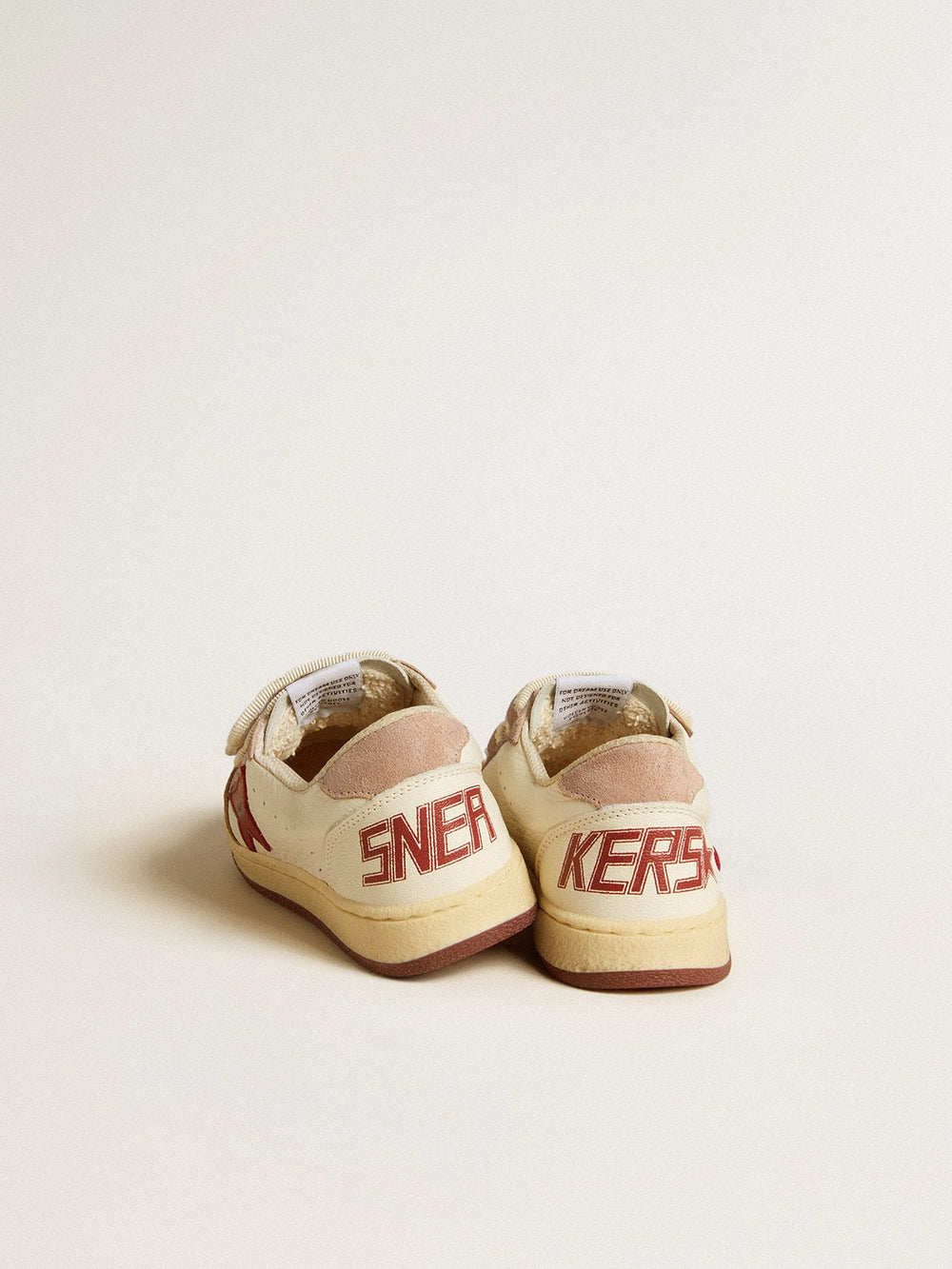 Golden Goose Ball Star Teen in nappa and suede with red star and red embroidered heart