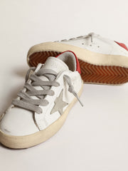 Golden Goose Super-Star Young with suede star and red leather heel tab