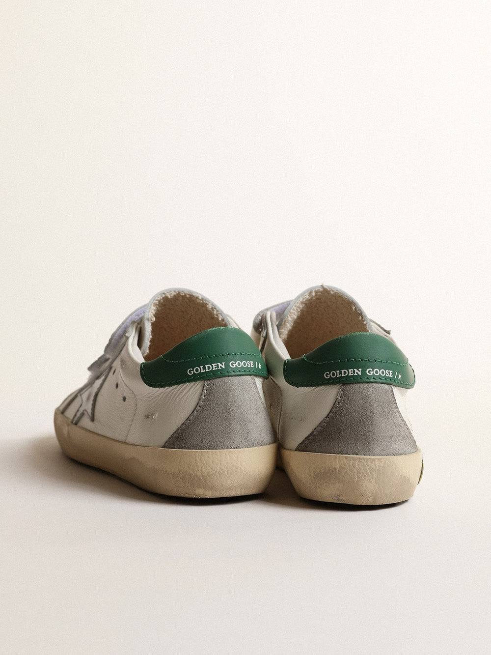 Golden Goose Old School Young with metallic leather star and green heel tab