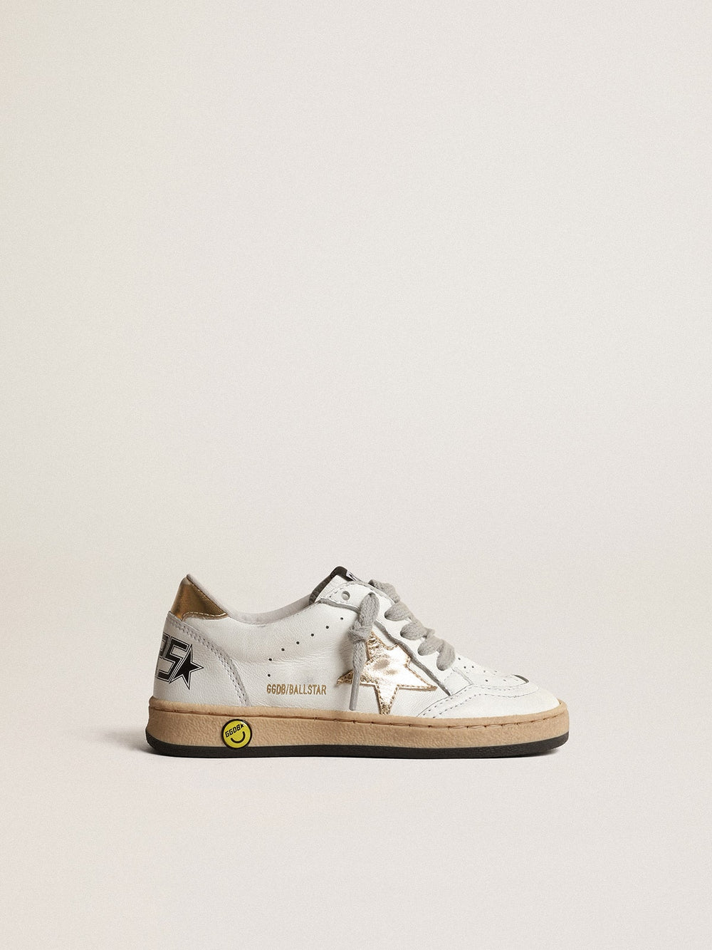 Golden Goose Ball Star Young with gold metallic leather star and heel tab