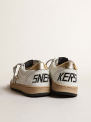 Golden Goose Ball Star Young with gold metallic leather star and heel tab