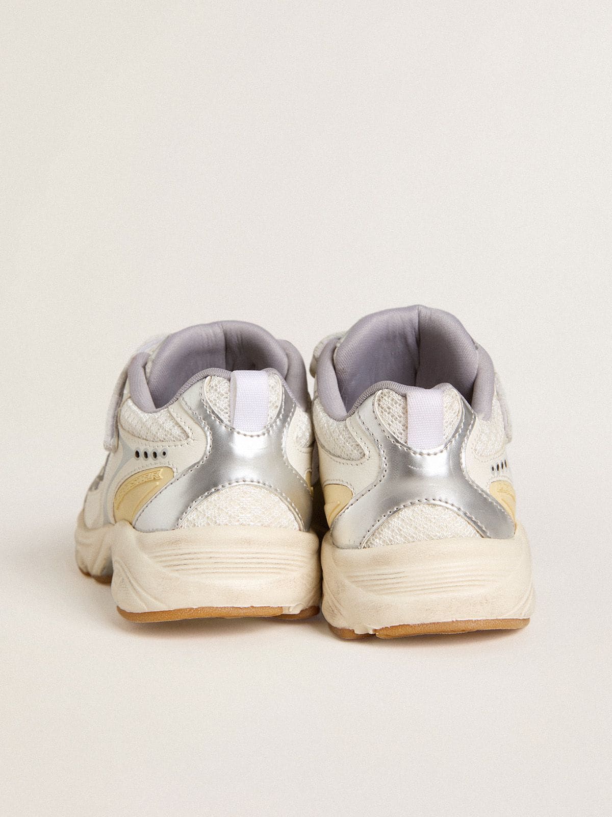Golden Goose Young Lightstar in white leather and mesh with white leather star