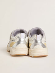 Golden Goose Young Lightstar in white leather and mesh with white leather star