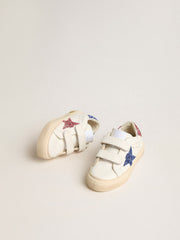 Golden Goose Young May School in leather with glitter star and heel tab