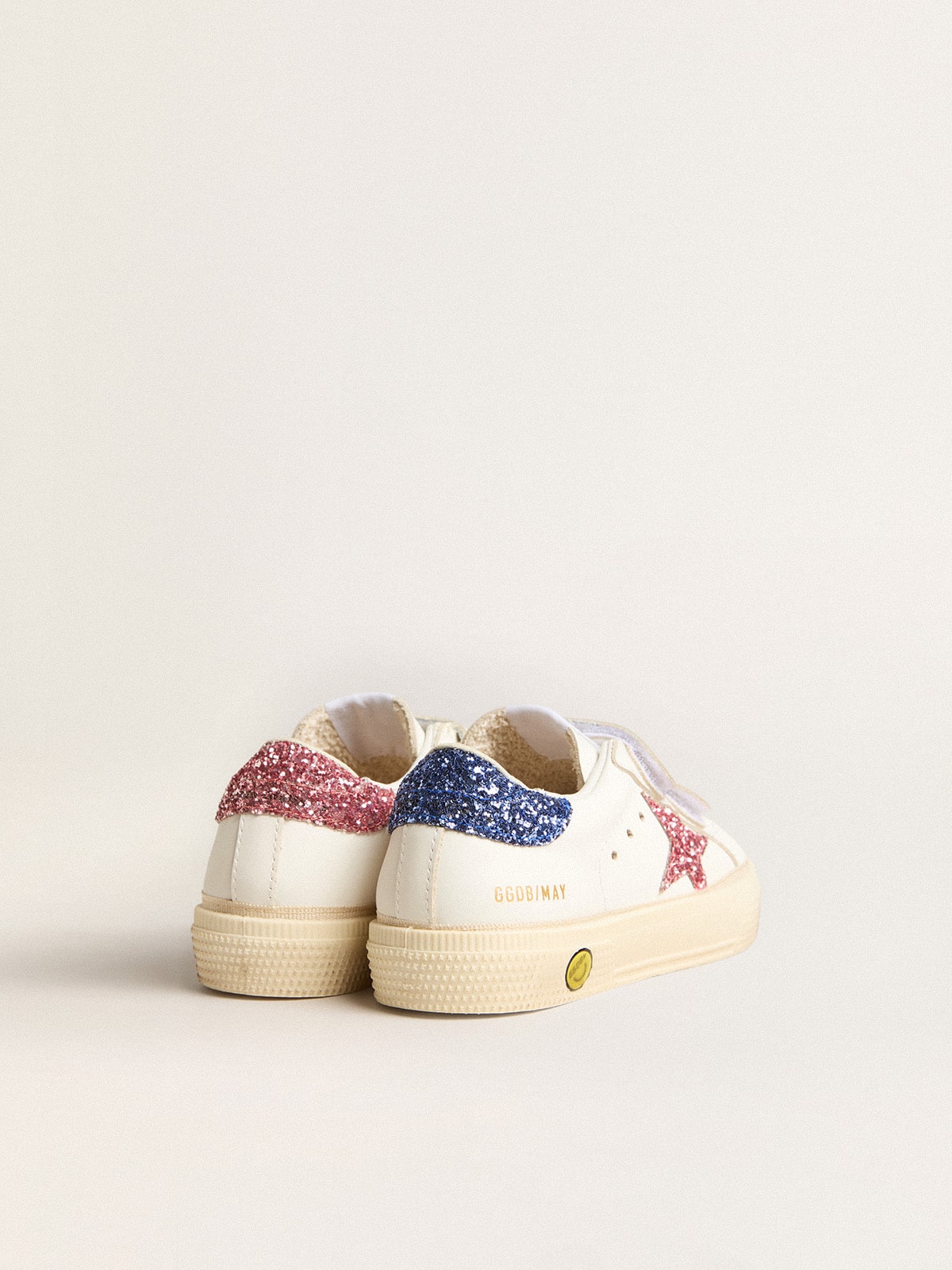 Golden Goose Young May School in leather with glitter star and heel tab