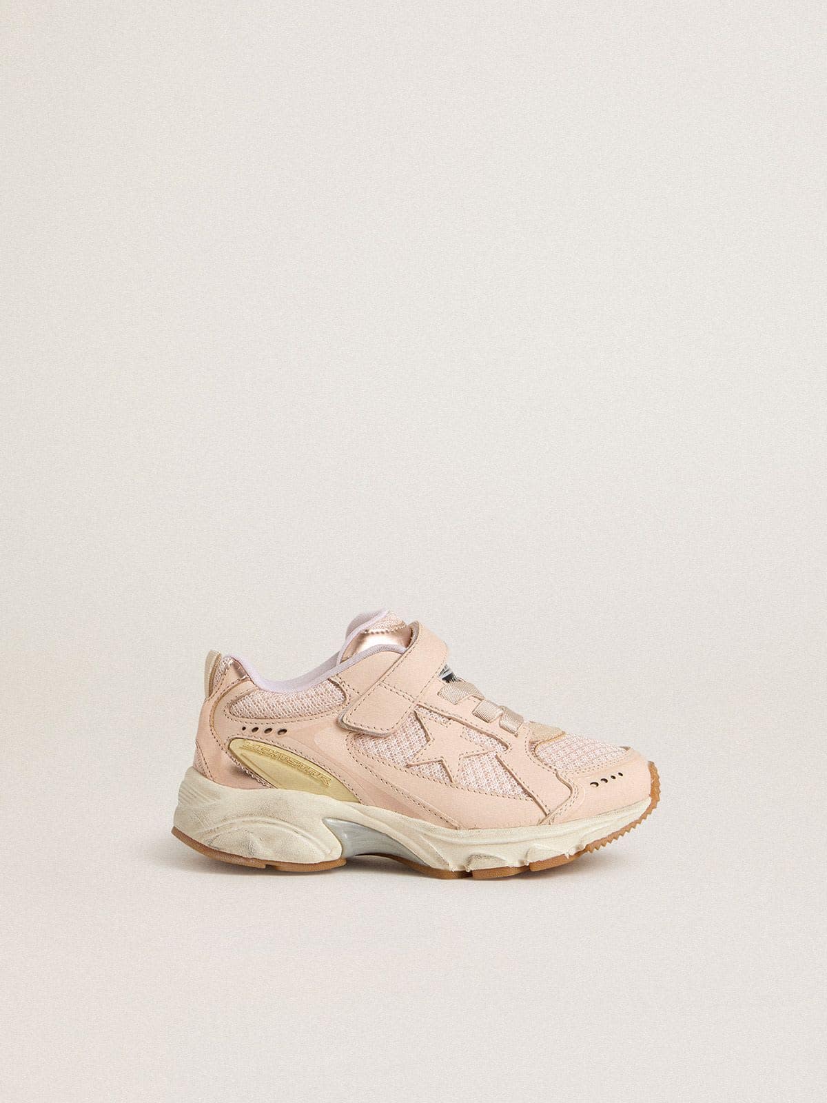 Golden Goose Young Lightstar in pink leather and mesh with pink leather star
