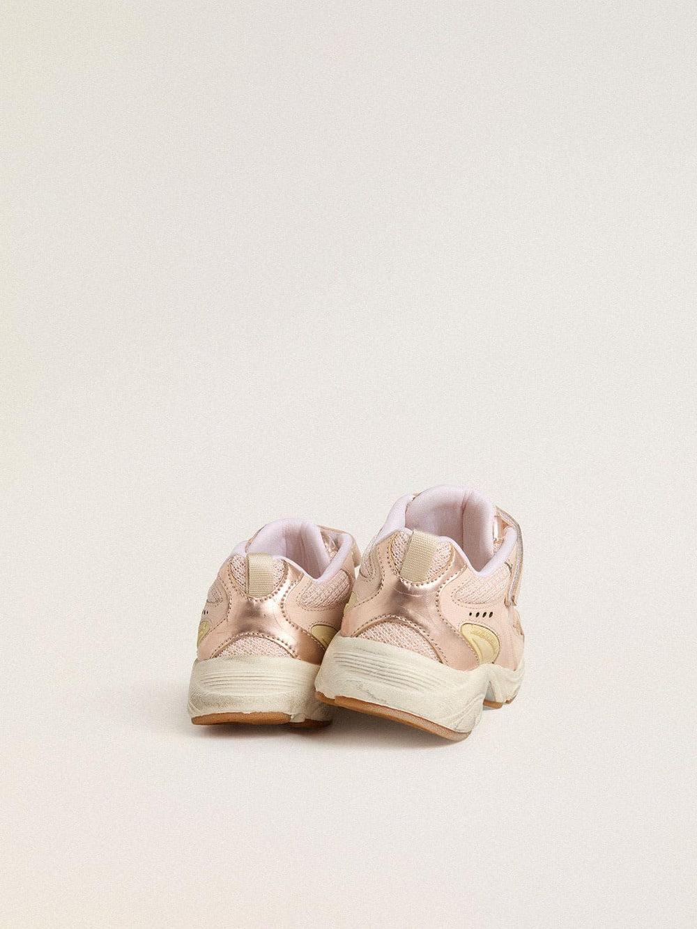 Golden Goose Young Lightstar in pink leather and mesh with pink leather star
