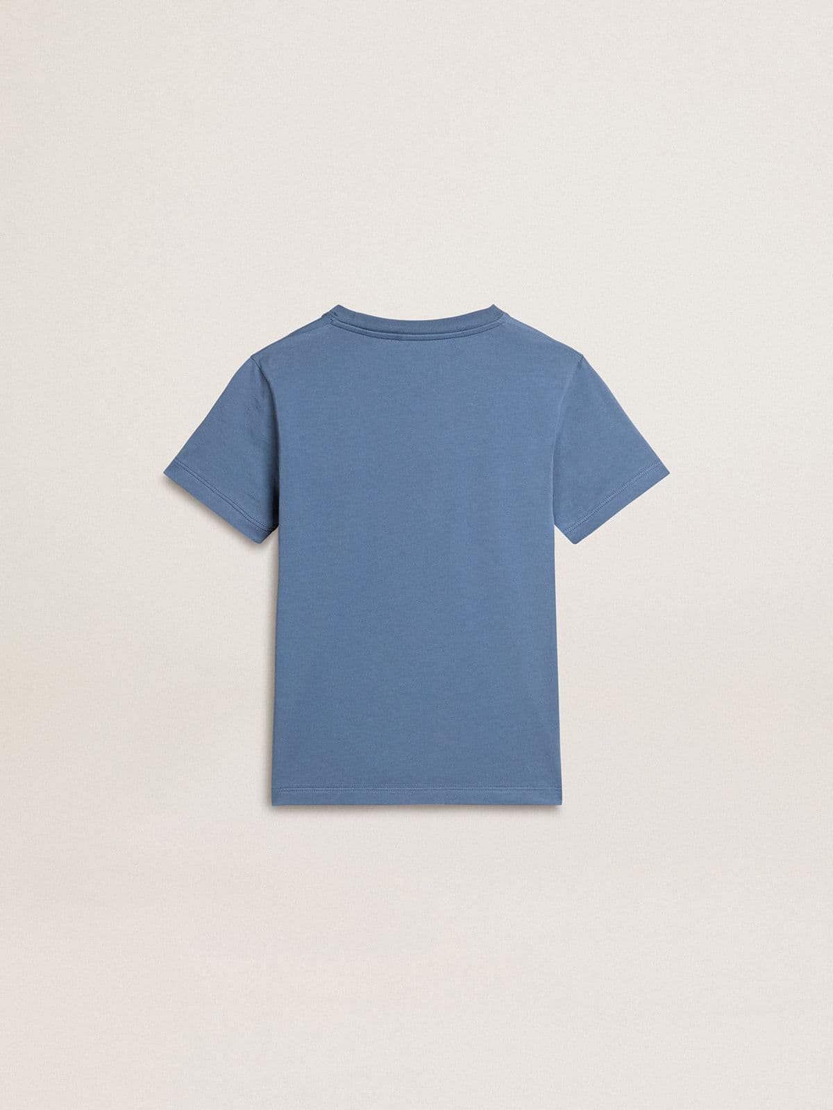 Golden Goose Boys' blue T-shirt with white print