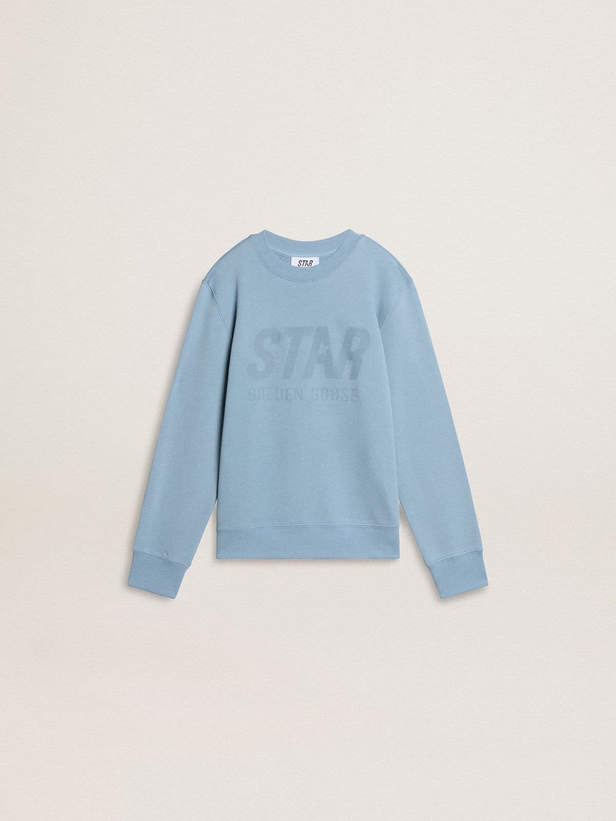 Golden Goose Boys' light blue sweatshirt with lettering on the front