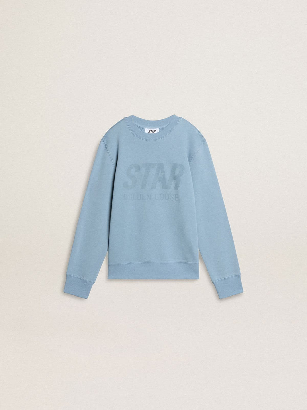 Golden Goose Boys' light blue sweatshirt with lettering on the front
