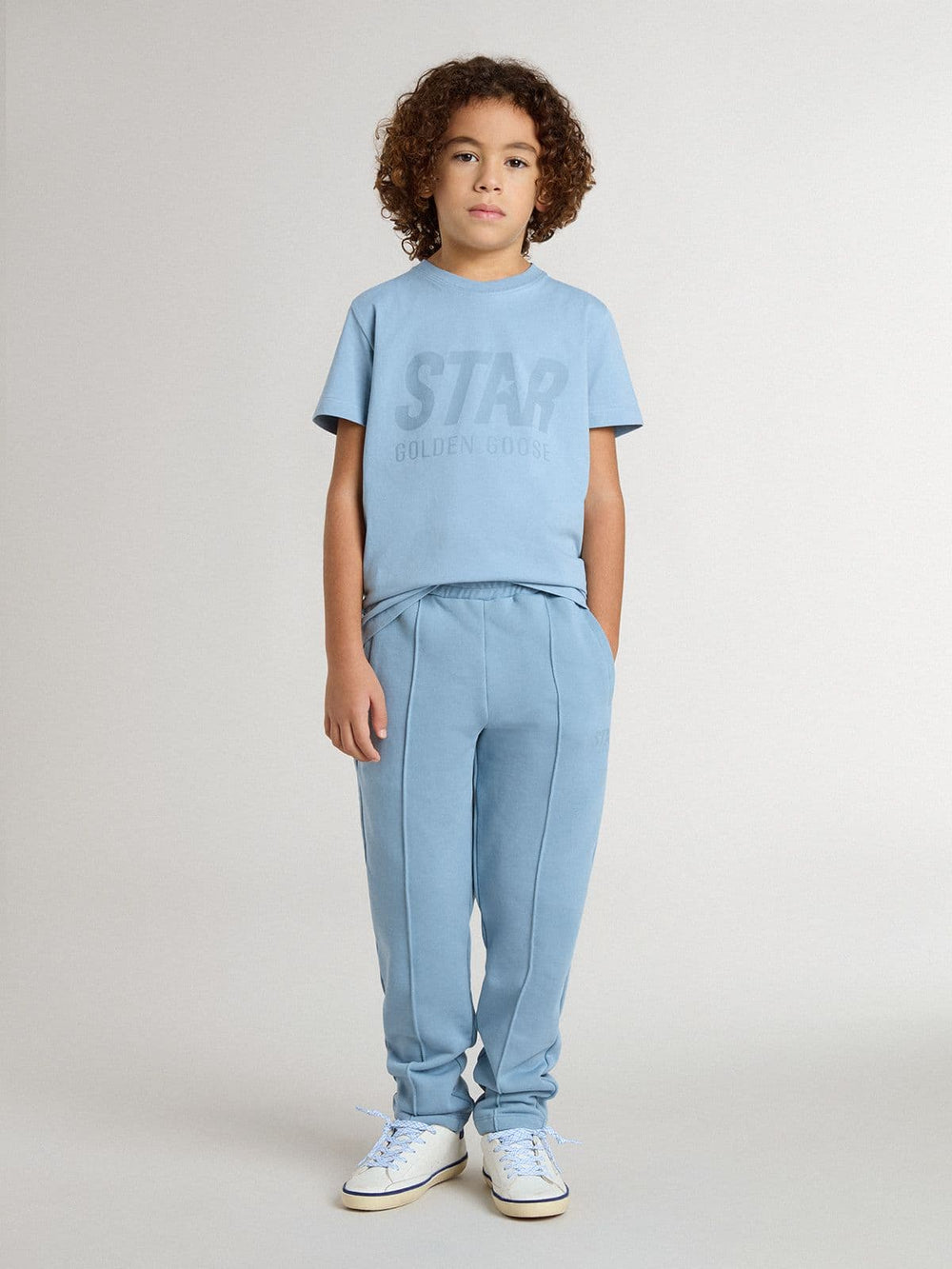 Golden Goose Boys' light blue T-shirt with print