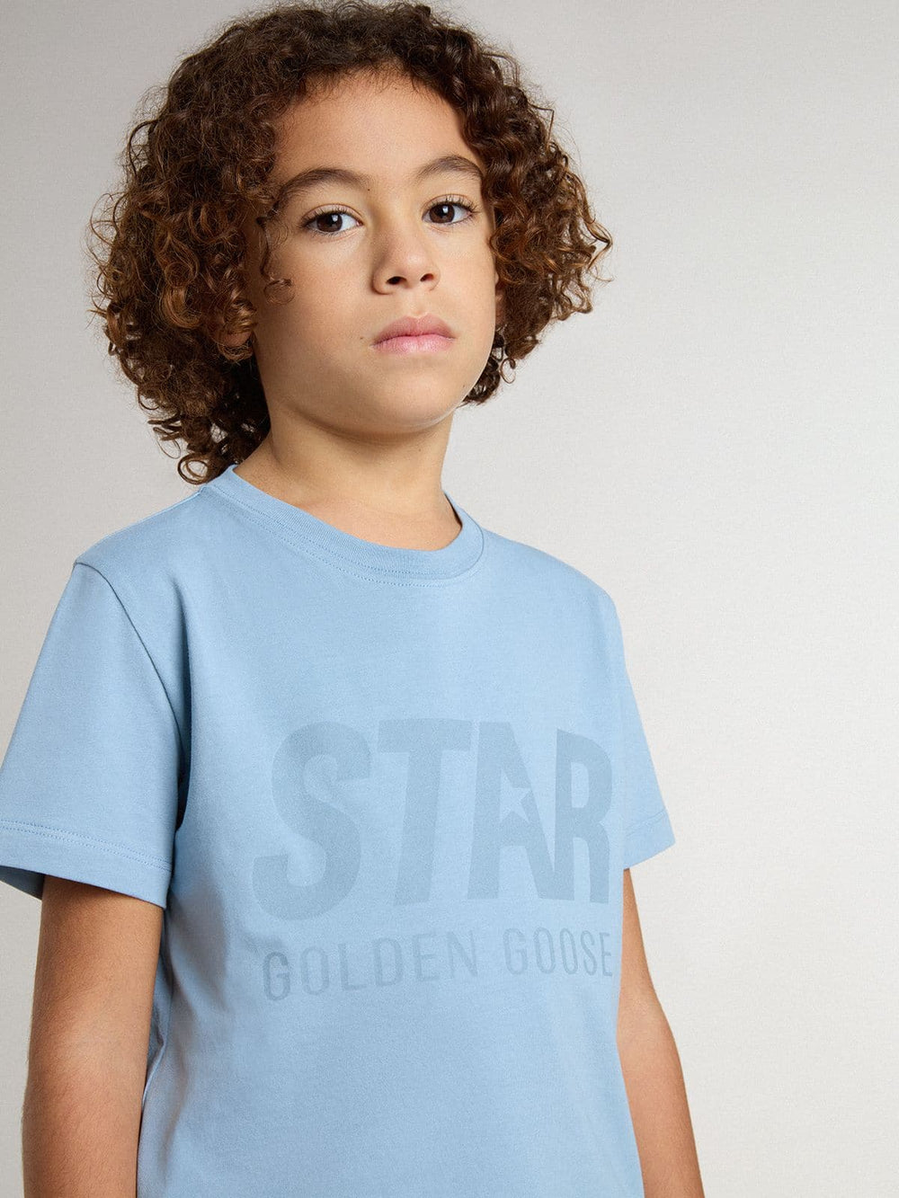 Golden Goose Boys' light blue T-shirt with print