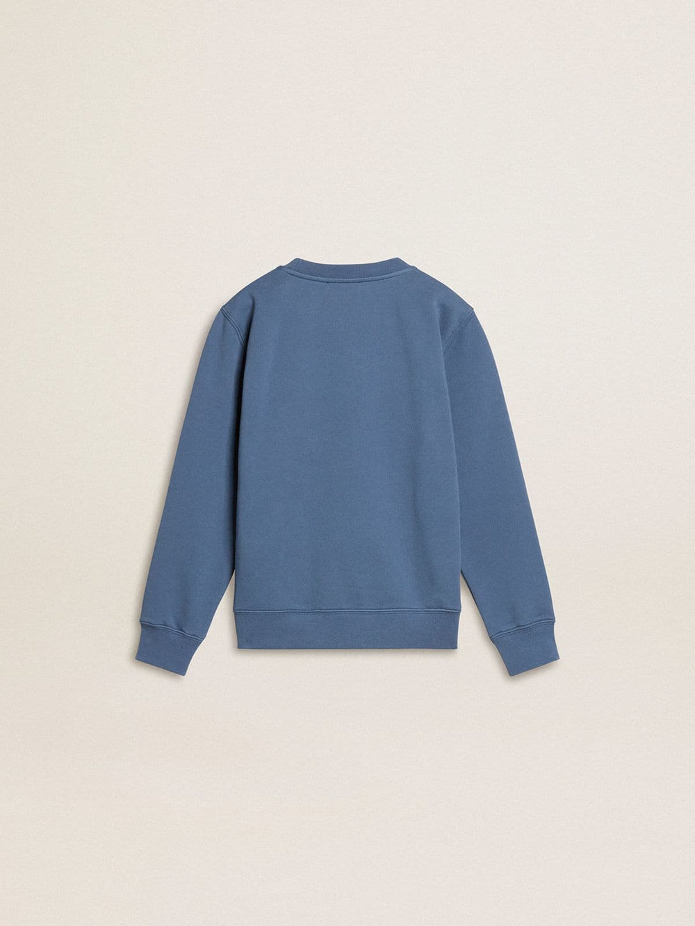 Golden Goose Kids’ blue sweatshirt with white embossed patches