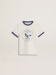 Golden Goose Boys' white T-shirt with blue print