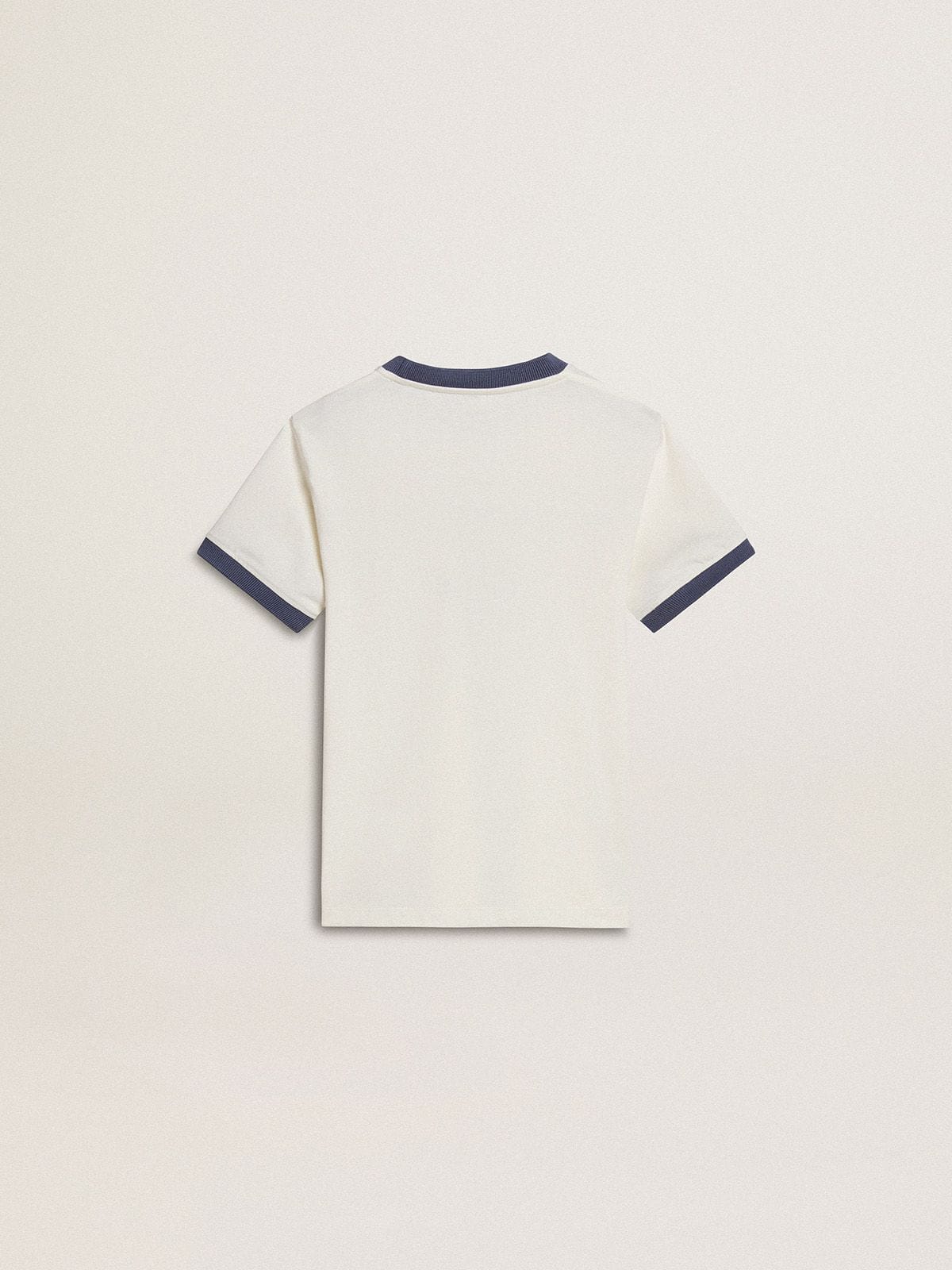 Golden Goose Boys' white T-shirt with blue print