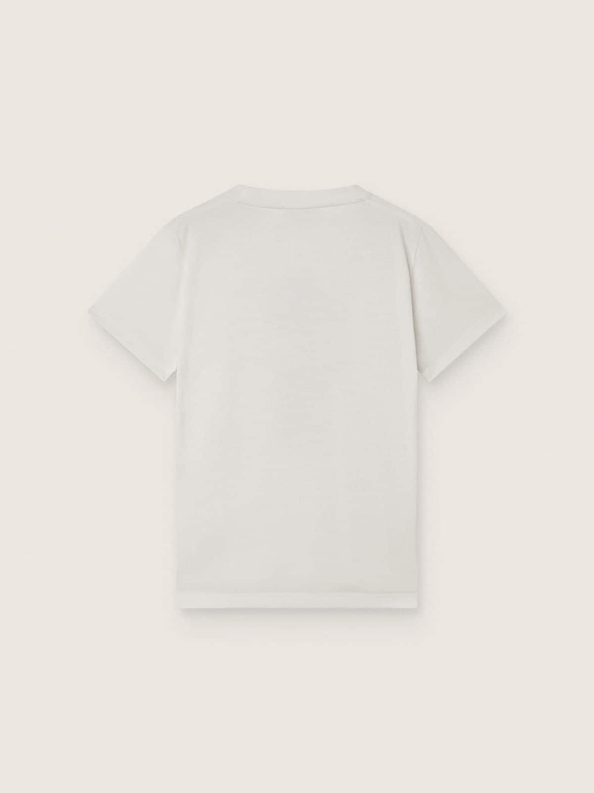 Golden Goose Journey T-shirt for boys in white cotton jersey with digital mascot print