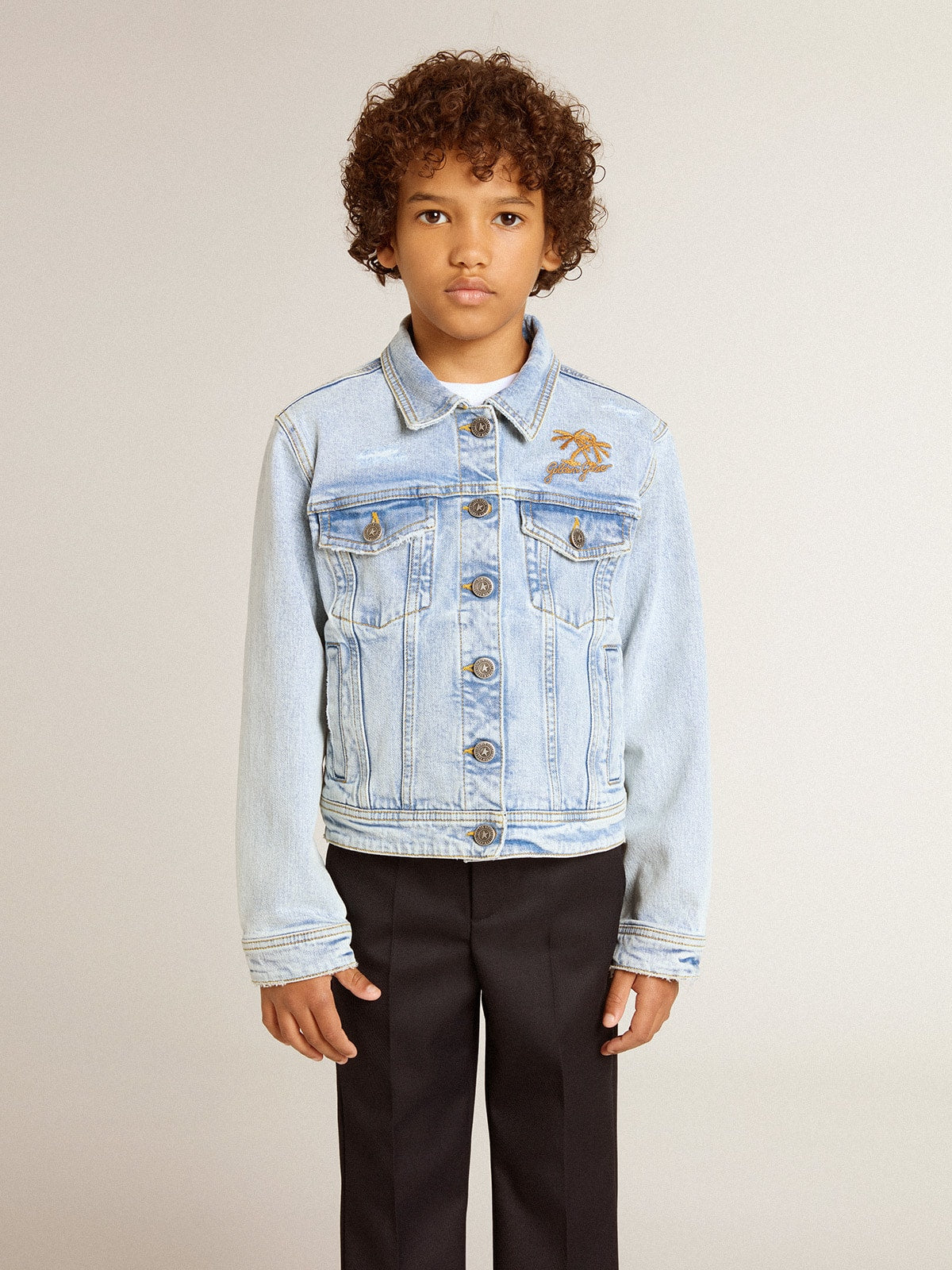 Golden Goose Light denim jacket with embroidery