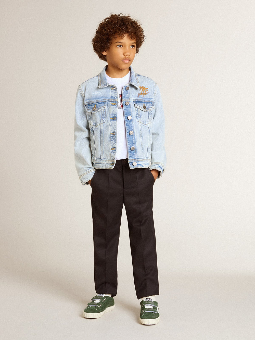 Golden Goose Light denim jacket with embroidery