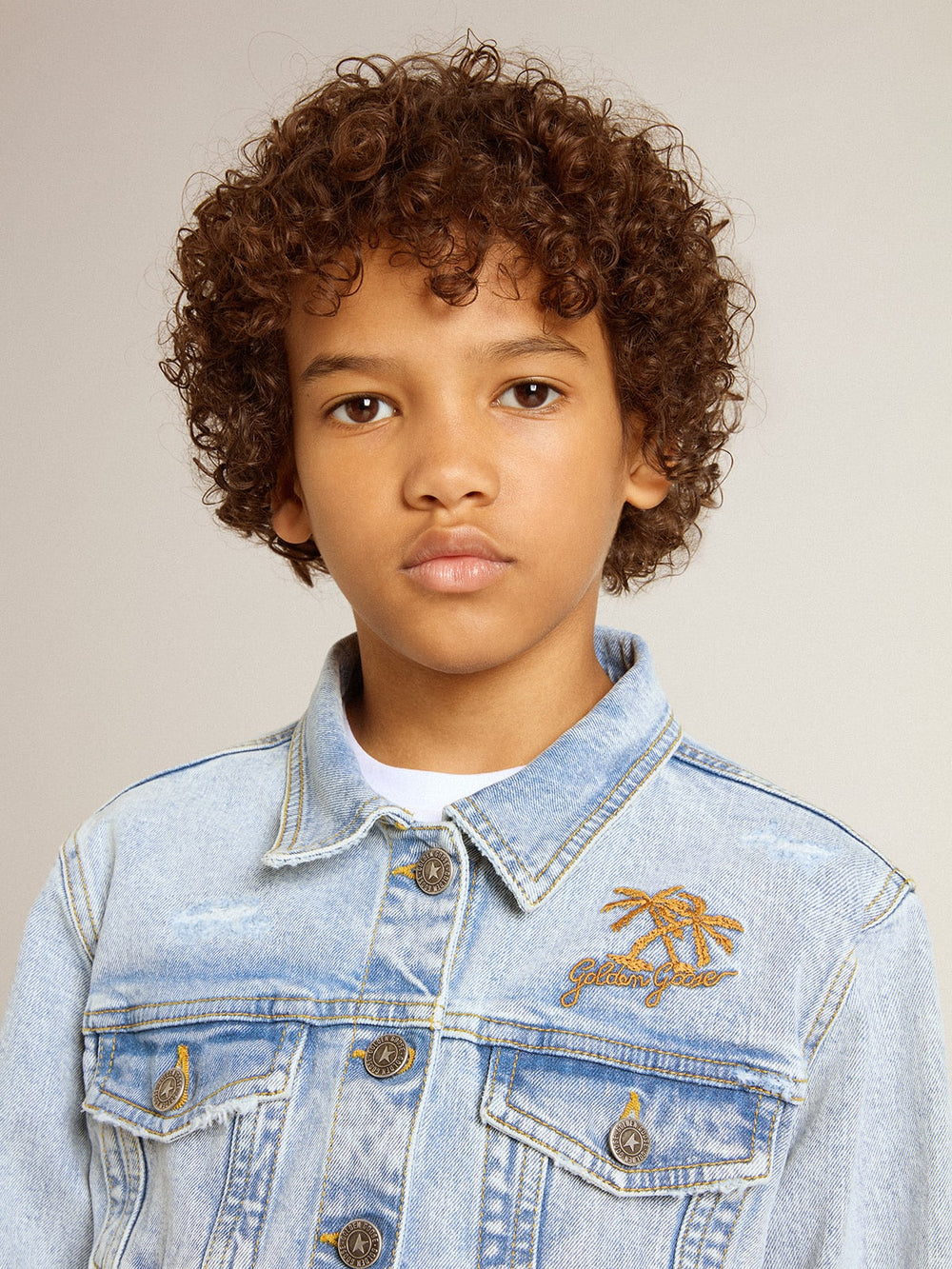 Golden Goose Light denim jacket with embroidery