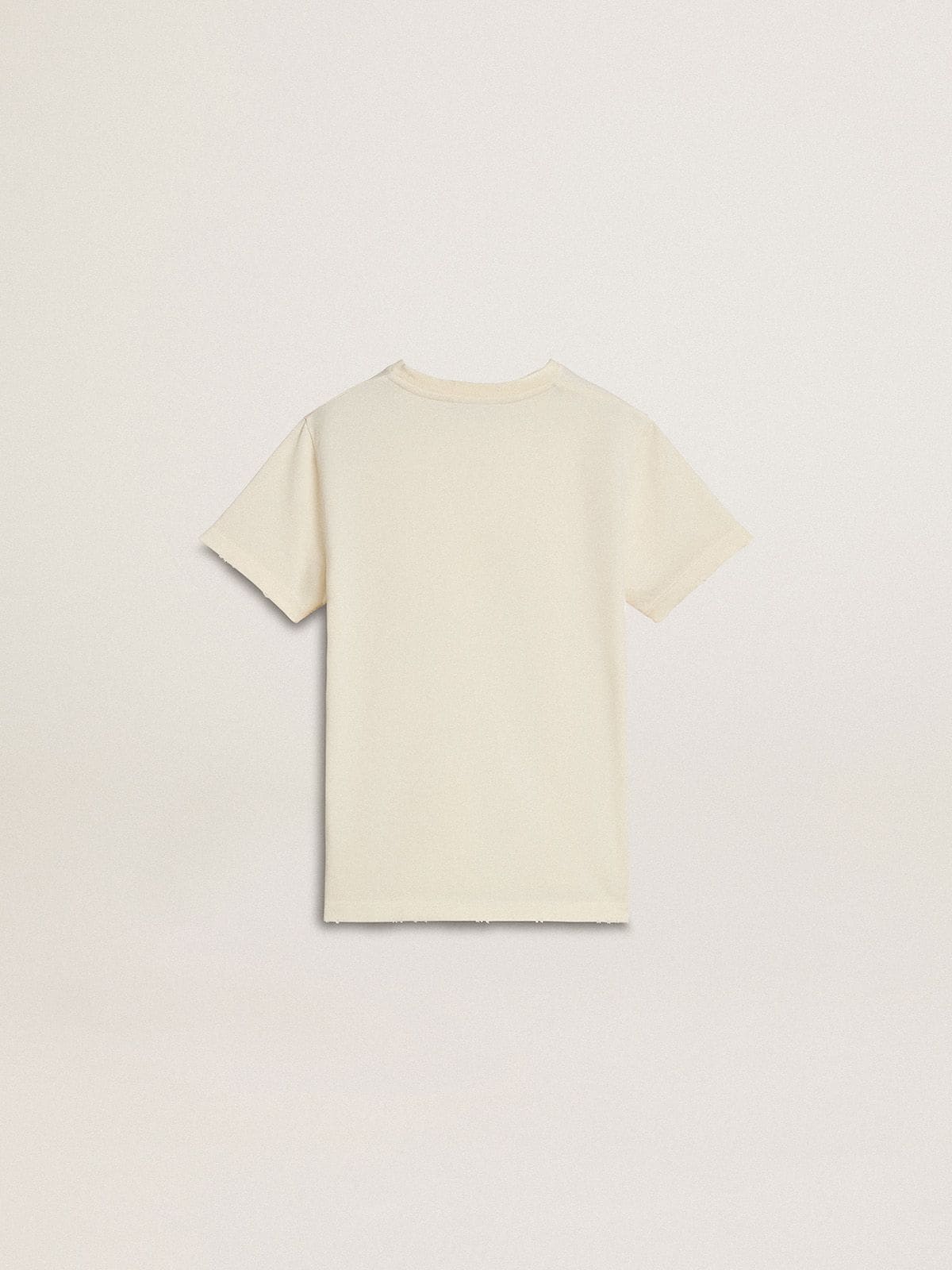 Golden Goose Boys' cream-colored T-shirt with raised logo