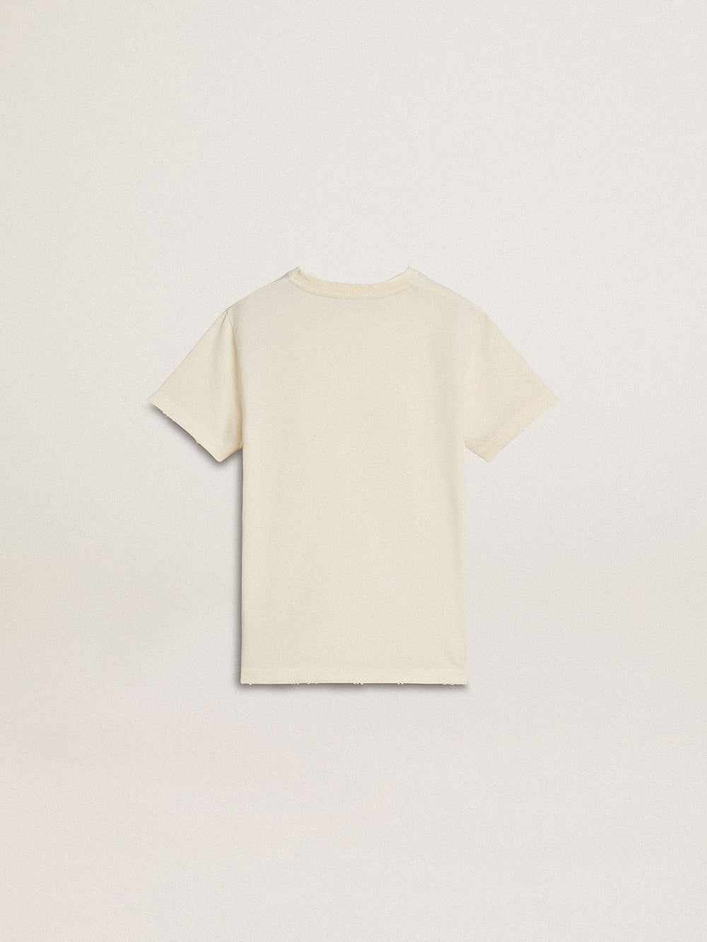 Golden Goose Boys' cream-colored T-shirt with raised logo
