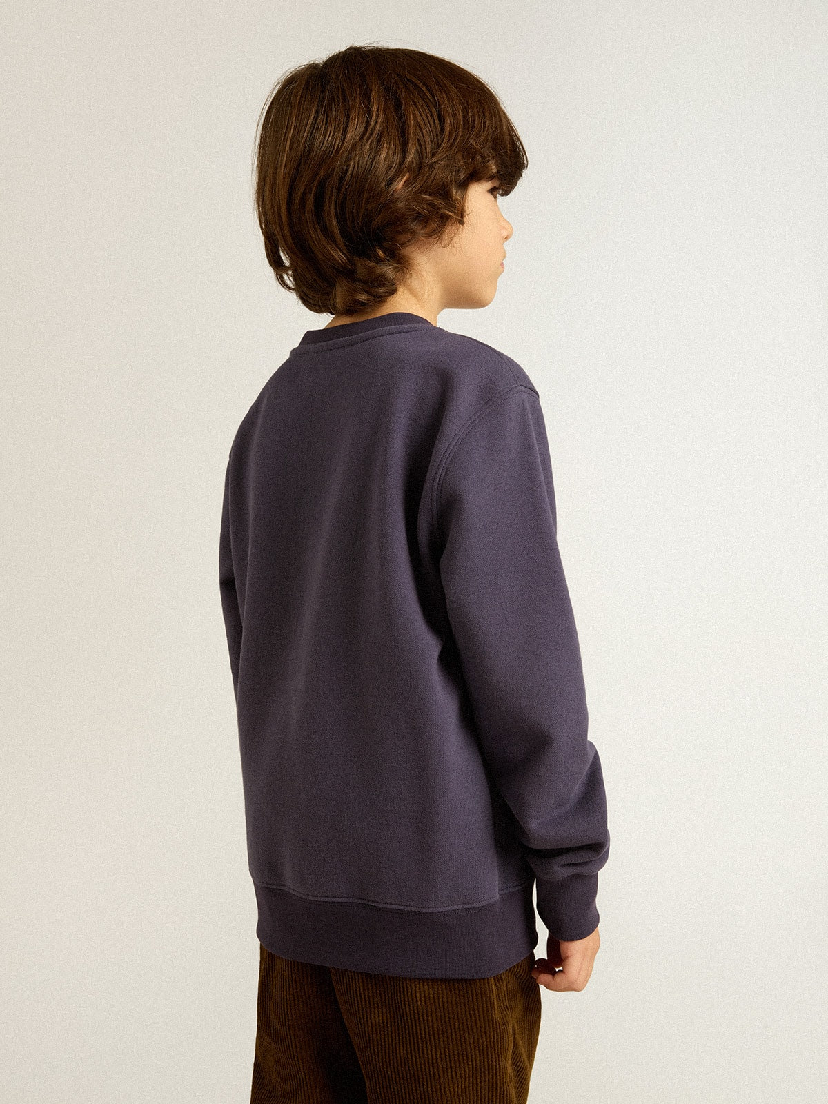Golden Goose Blue-violet sweatshirt with Golden Goose lettering on the front