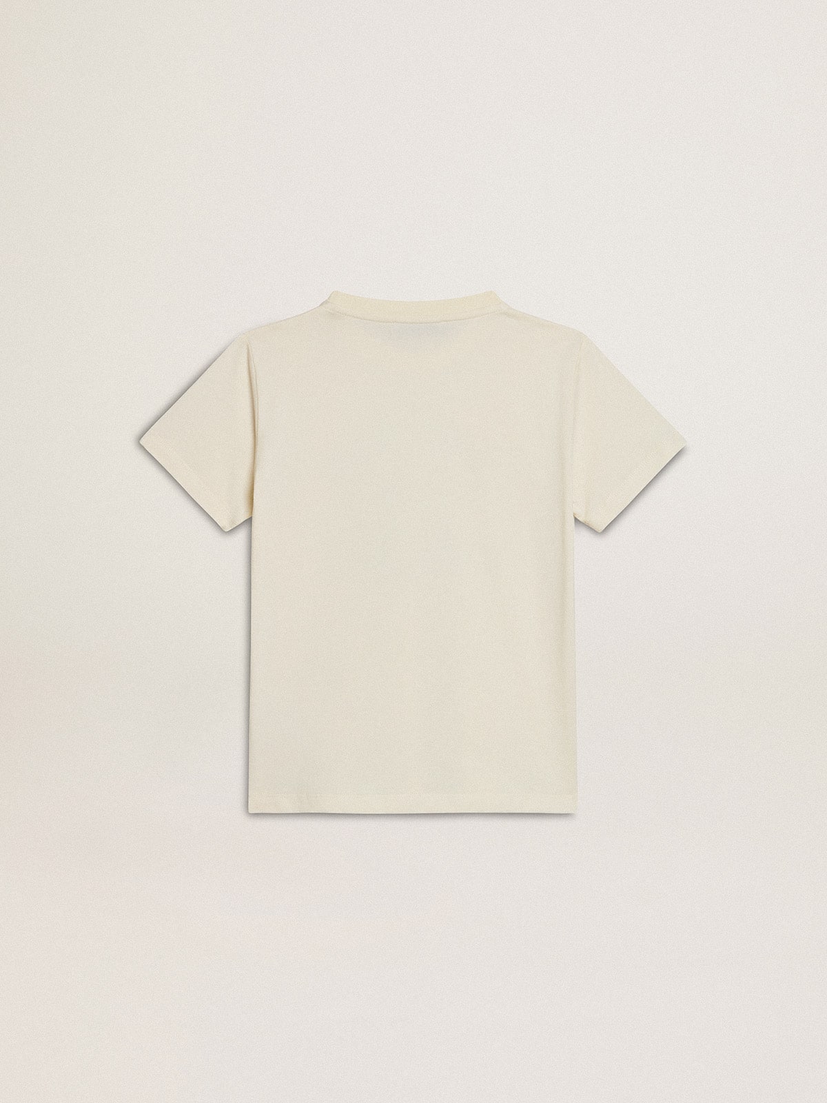 Golden Goose Boys’ T-shirt in worn white with multicolor lettering