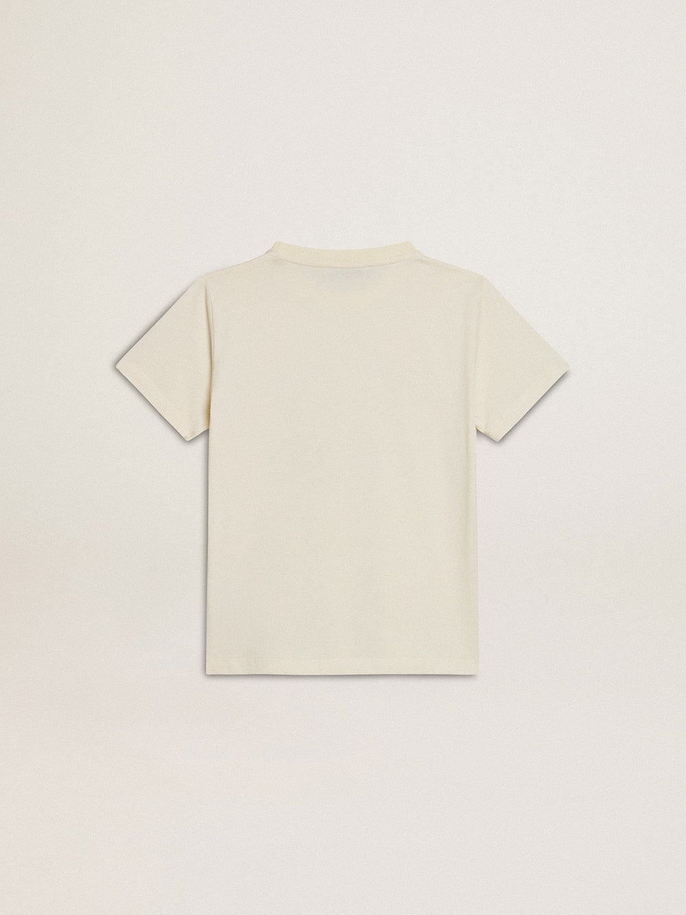 Golden Goose Boys’ T-shirt in worn white with multicolor lettering