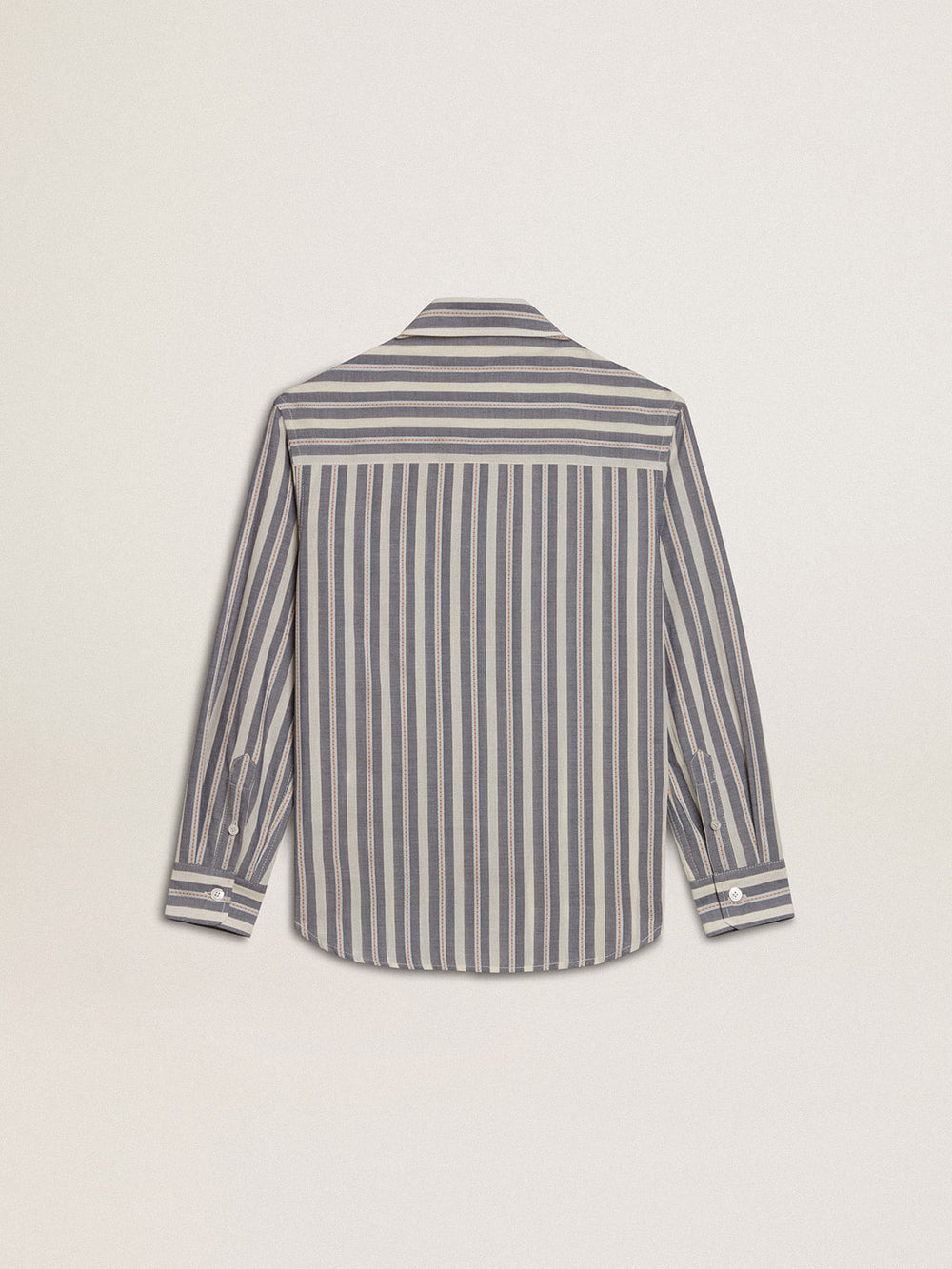 Golden Goose Boys' striped shirt with Golden Dreamers detail on the pocket