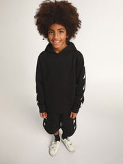 Golden Goose Boys’ hooded sweatshirt in black with contrasting white stars
