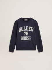 Golden Goose Boys' dark blue sweatshirt with white print