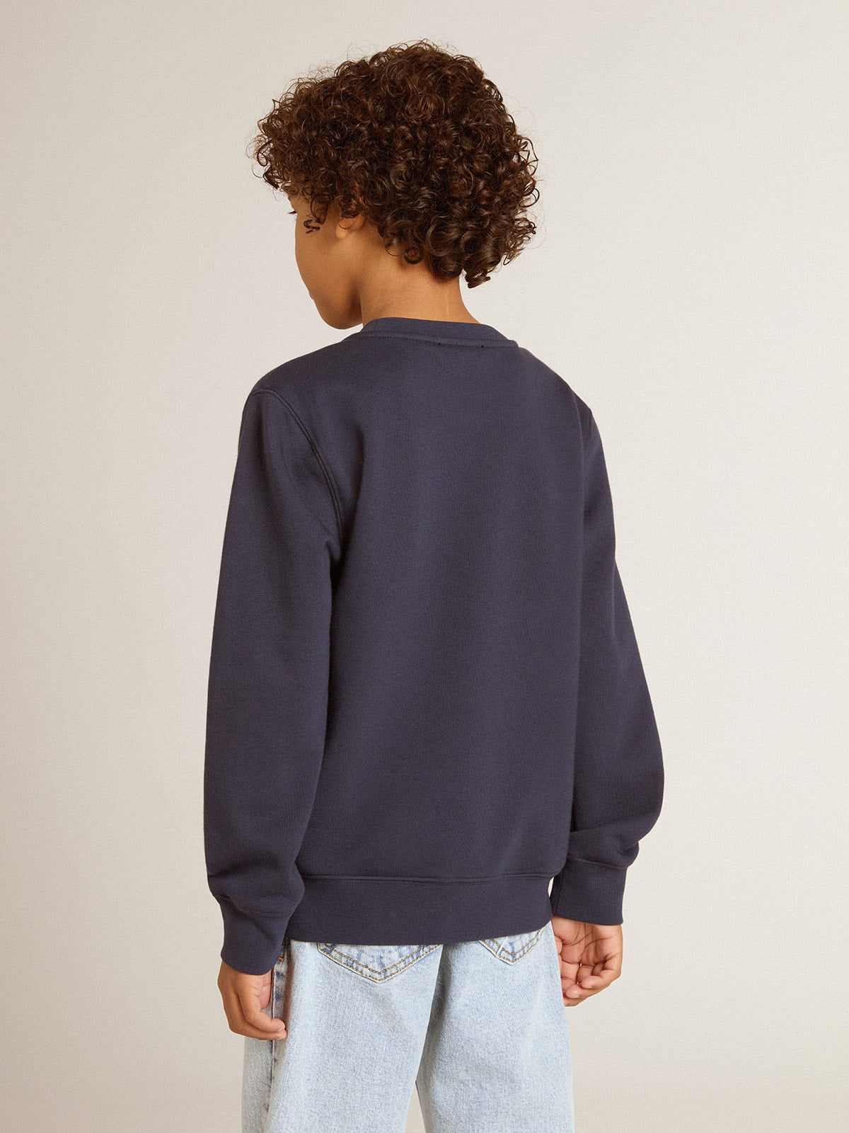 Golden Goose Boys' dark blue sweatshirt with white print