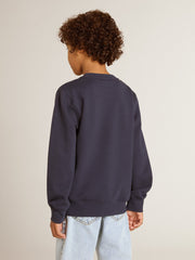 Golden Goose Boys' dark blue sweatshirt with white print