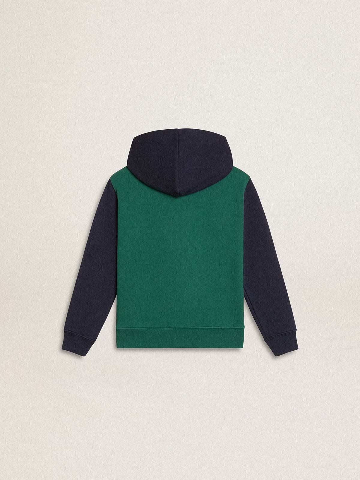 Golden Goose Boys' green and blue sweatshirt with hood and print