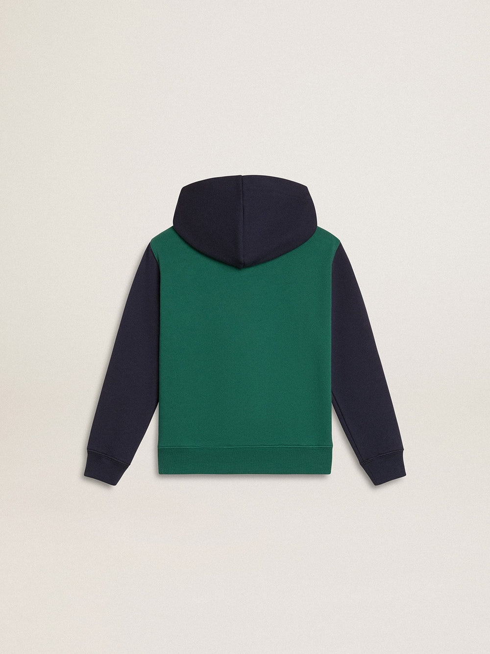Golden Goose Boys' green and blue sweatshirt with hood and print